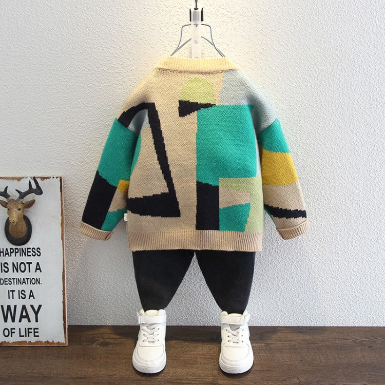 Toddler Boys Sweater Men's Cardigan Sweaters Autumn