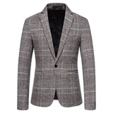 Men Prom Outfits Plaid Suit Business Casual Suit