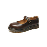 Mary Jane Shoes Round Toe Vintage College Style Summer Buckle