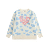 Men Sweater Love Full Printed Sweater Men Loose round Neck Sweater