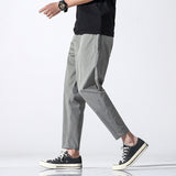 Grey Sweatpants Summer Men's Pants Cropped Casual Harem Pants