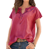 Romanian Gypsy Outfits Loose Western National Style Top Short Sleeve