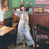 Coachella Music Festival Outfits Women's Long Dress Ethnic Style Positioning Print Button Cardigan Vintage Dress