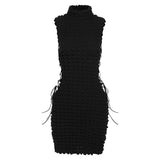 Music Festivals Rave Outfits Dress Spring and Summer Women's Clothing Fashion round Neck Slim Dress