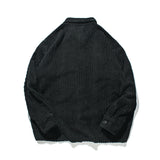 Man Fall Outfis Retro Solid Color Simple Corduroy Thick Stripe Loose Top Men's Casual Jacket Jacket