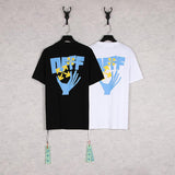 Off White T Shirt Ow Short Sleeve Tshirt Men'S Cotton Arrow Print Owt