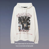 Man Fall Outfits Casual Loose Print Oversize Hooded Pullover