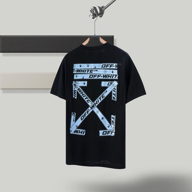 Off White T Shirt Ow Men'S And Women'S Short Sleeve Tshirt Cotton Back Arrow Round Neck Loose Owt