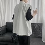 Men Shirts Sleeveless Solid Color Loose Shirt Vest