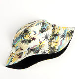 Bucket Hat Fishing Cap Cotton Print Fisherman Hat Coconut Print Sun Protection Hat