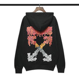 off White Hoodie Autumn and Winter Printed Long-Sleeved Hooded Terry Sweater