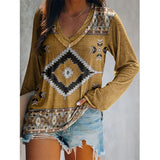 Romanian Gypsy Outfits Printed Long-Sleeved T-shirt for Women