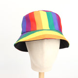 Bucket Hat Fishing Cap Cotton Print Fisherman Hat Men's Spring and Summer Rainbow Color Personalized Printing