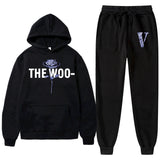 Vlone Hoodie & Pants 2 Piece Printed Men'S And Women'S Loose Hooded Sweater