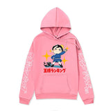 Anime Hoddies Poji King Printed Hoodie Autumn and Winter Fleece-Lined Hoodies