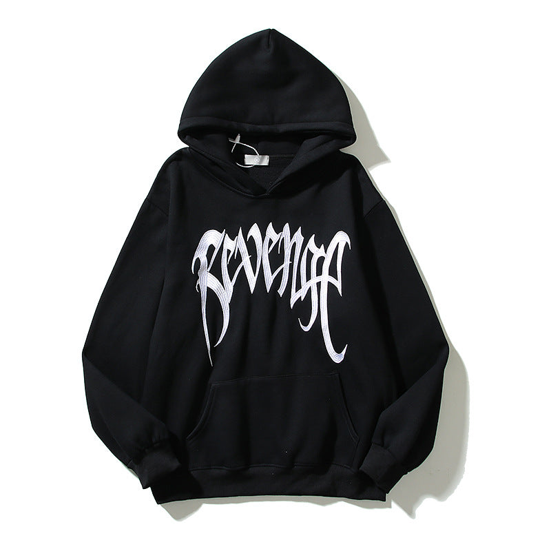 Revenge Hoodie Embroidered Logo Couple Loose-Fitting Hoodie
