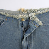 Julia Fox Low Rise Jeans Hollow Embroidered Flowers Burrs Slimming Bootcut Trousers