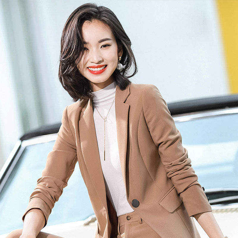 Interview Suit Women's Black Suit Jacket Women's Spring and Autumn plus Size Suit