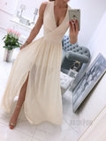 Mauve Dress Bridesmaid Summer Sleeveless Solid Color and V-neck Formal Dress Women's Dress