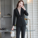 Interview Suit Women's Black Suit Women's Autumn Leisure Suit
