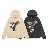 Kanye West Sunday Service Hoodie Vintage Flying Eagle Couple Hoodie Loose Winter