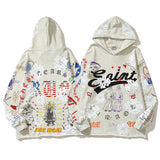 Kanye West Sunday Service Hoodie Autumn And Winter Flower Graffiti Printed Hoodie