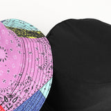 Bucket Hat Fishing Cap Cotton Print Fisherman Hat Vintage Printing Men and Women Outdoor