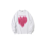 Man Fall Outfits Hip Hop Retro Love Printed Crew Neck Sweatshirt Casual Long-Sleeved Top for Men