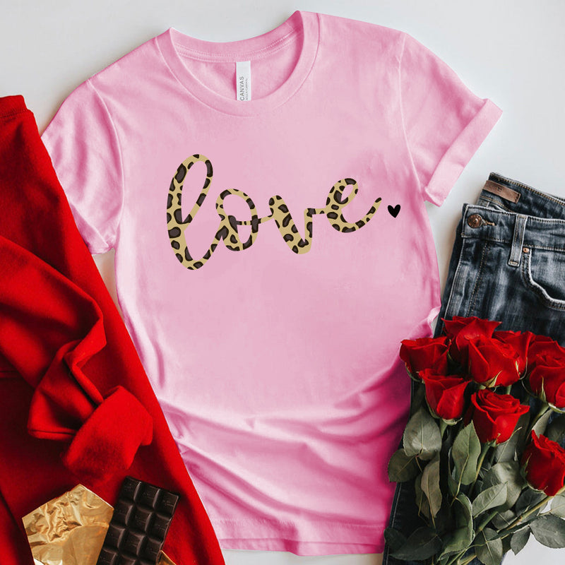 Valentine's Day T Shirt Short Sleeve plus Size T-shirt Summer Print