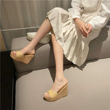 Platform Heels for Women Peep Toe Slippers