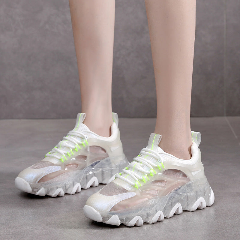 designer Sneaker Shoes Platform Height Increasing Fashion Sneakers Four Seasons Breathable Casual Women's Shoes