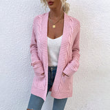 Women's Cardigan Knit Sweater Women's Autumn and Winter Knitted Cardigan Coat