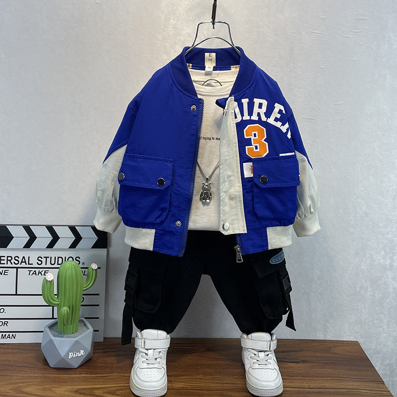 Toddler Boys Jackets Jacket Spring and Autumn Baseball Uniform