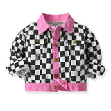 Children Jean Jackets Denim Jacket Spring and Autumn Long Sleeve Print