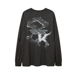 Man Fall Outfits Autumn and Winter Printed Long-Sleeved T-shirt Men and Women Loose Inner Bottoming Top