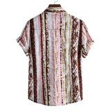 Camp Collar Shirt Stripe Printed Shirt