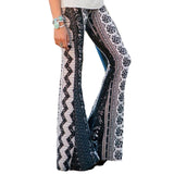 Coachella Music Festival Outfits Women's Spring Clothing Skinny Sheath Bell-Bottom Pants Vintage Printed Trousers