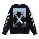 Off White Sweatshirts Autumn And Winter Head Graffiti Round Neck Sweater Loose