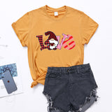 Valentine's Day T Shirt Short-Sleeved T-shirt Men's and Women's Love Printed round Neck Spring and Summer