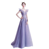Mauve Dress Bridesmaid Winter Wedding Dress Evening Gown
