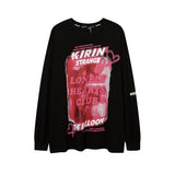 Man Fall Outfits T-shirt Long Sleeve Loose Crew Neck Casual Printed Men