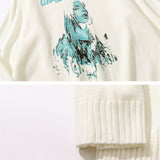 Men Sweater Character Printed Sweater Men's Loose Sweater Autumn