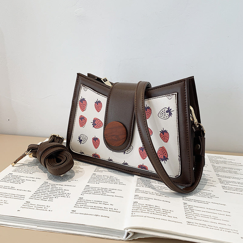 Strawberry Bags Women's Autumn and Winter Western Style Small Square Bag