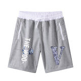 Vlone Shorts Letter Large V Printed Men'S Casual Shorts Summer Loose