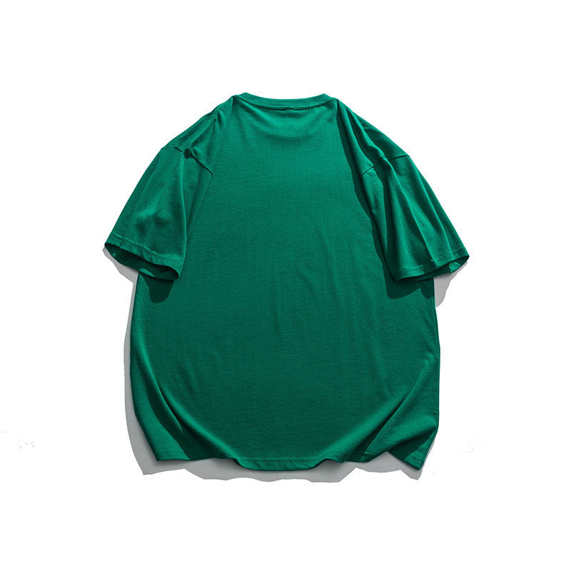 Men T Shitrs Solid Color Basic Steel Seal Round Neck