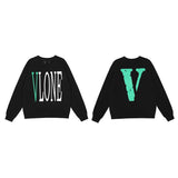 Vlone Sweatshirt Green Large V Round Neck Sweater Loose Casual
