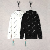 off White Hoodie Autumn and Winter Printed Hoodie Sweater Loose Men's and Women's Coat