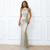 Skin Tight Long Dresses Tassel Sequins Slim Dress