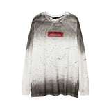 Man Fall Outfits Hip Hop High Street Tie-Dyed Long-Sleeved T-shirt Men's and Women's Oversize Pullover Thin Sweater