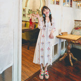 Coachella Music Festival Outfits Embroidered Retro V-neck Dress